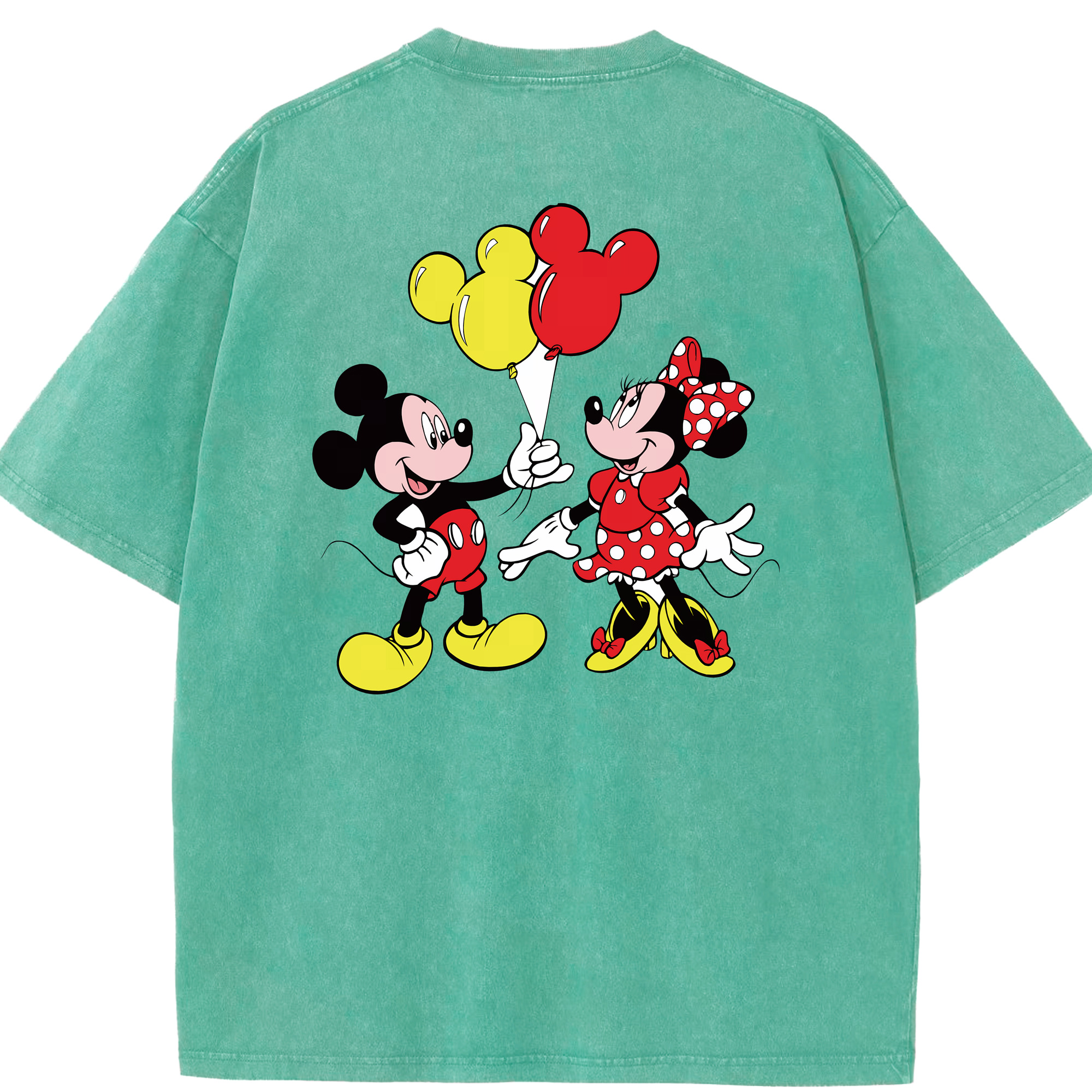 （画像用） ミッキーマウス Mickey Mouse 綿100% ヴィンテージ風 半袖Tシャツ（背面プリント）